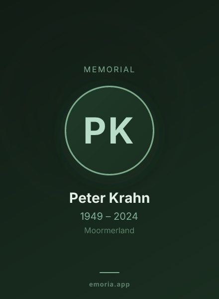 Memorial portrait of Peter Krahn