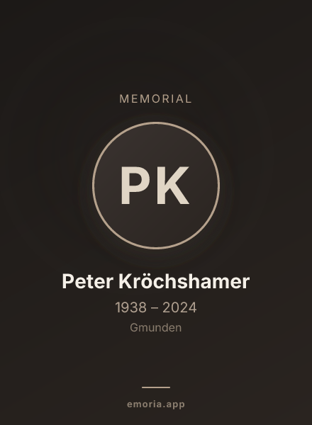 Memorial portrait of Peter Kröchshamer