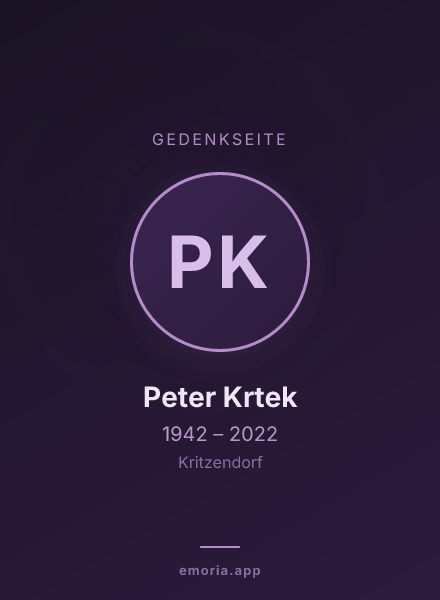 Gedenkportrait von Peter Krtek