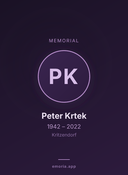 Memorial portrait of Peter Krtek