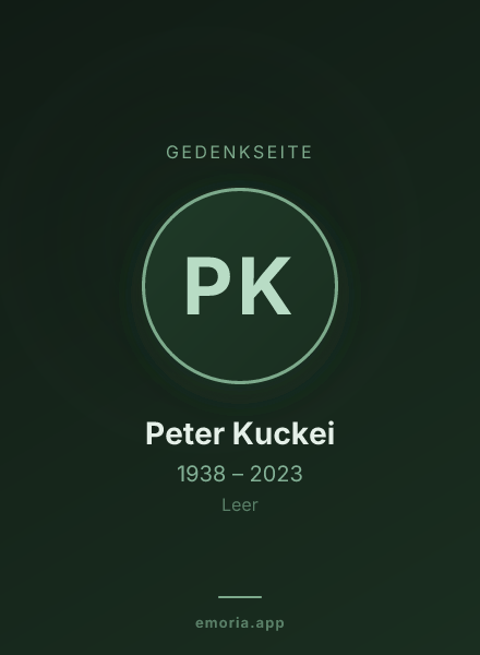 Gedenkportrait von Peter Kuckei