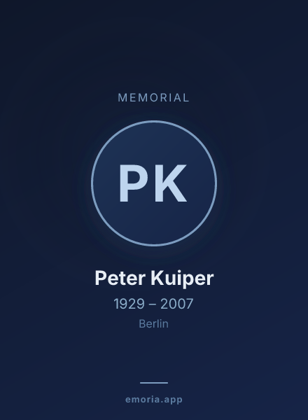Memorial portrait of Peter Kuiper