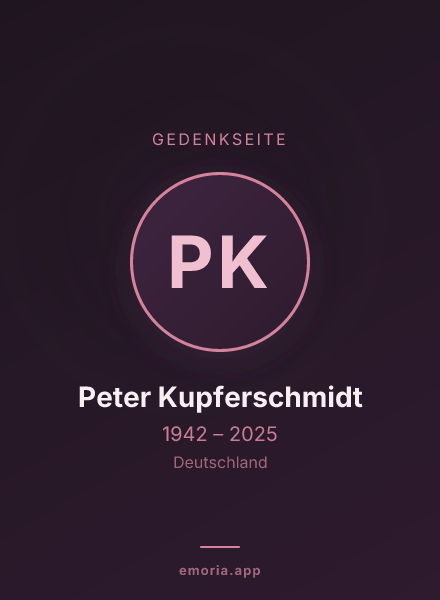 Gedenkportrait von Peter Kupferschmidt
