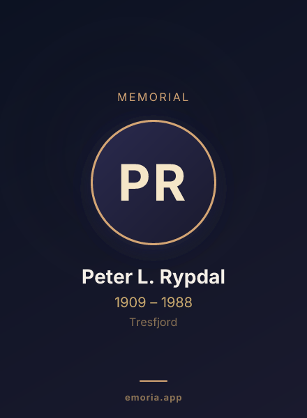 Memorial portrait of Peter L. Rypdal