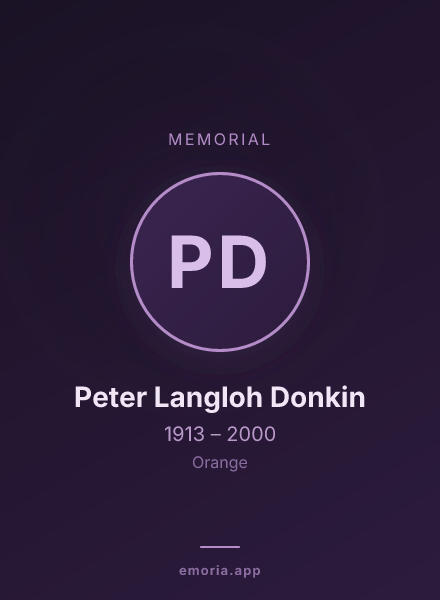 Memorial portrait of Peter Langloh Donkin