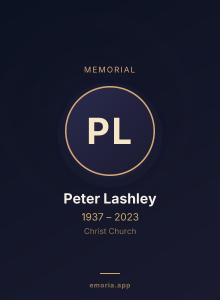 Memorial portrait of Peter Lashley