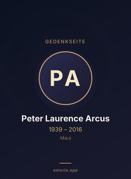 Gedenkportrait von Peter Laurence Arcus