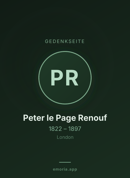 Gedenkportrait von Peter le Page Renouf