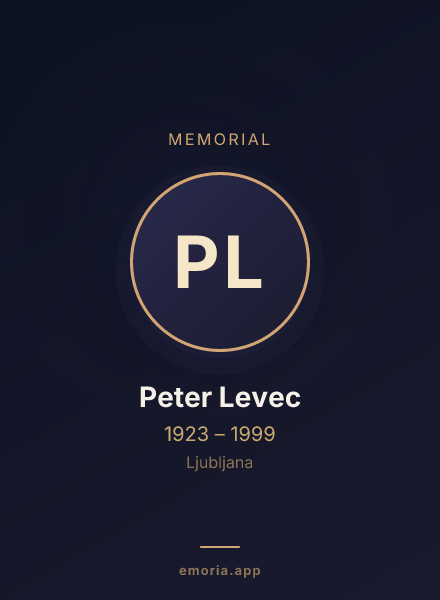 Memorial portrait of Peter Levec