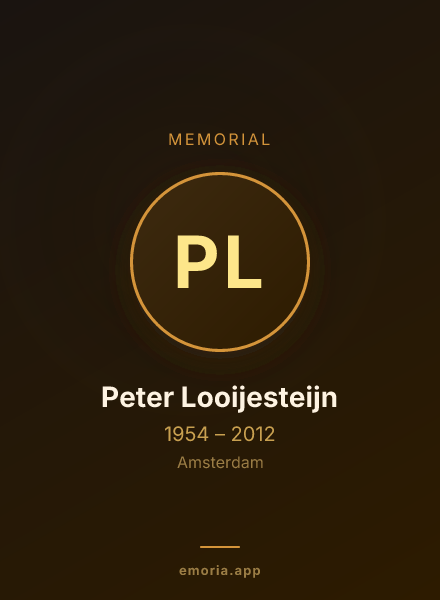 Memorial portrait of Peter Looijesteijn