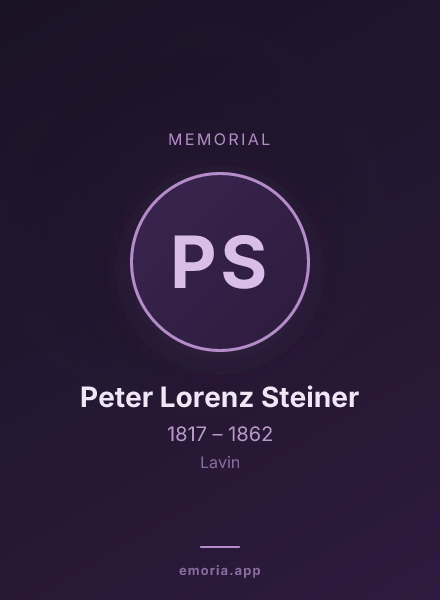 Memorial portrait of Peter Lorenz Steiner