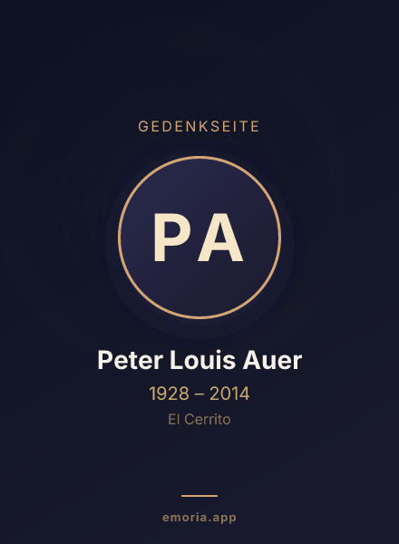 Gedenkportrait von Peter Louis Auer