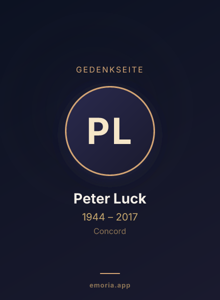 Gedenkportrait von Peter Luck