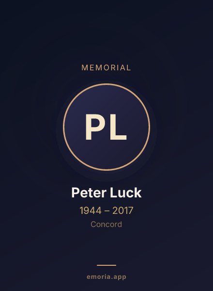 Memorial portrait of Peter Luck