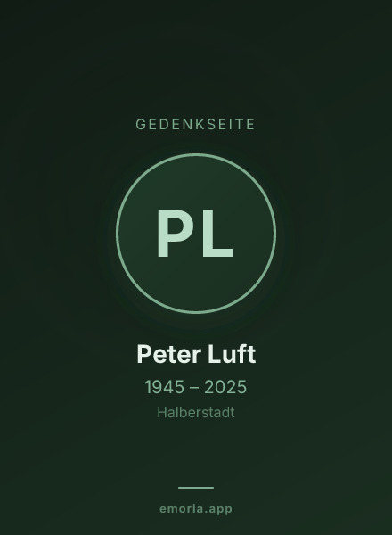 Gedenkportrait von Peter Luft