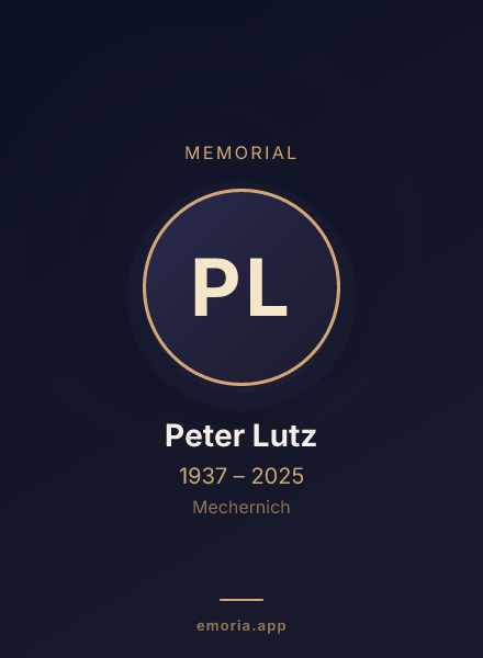 Memorial portrait of Peter Lutz