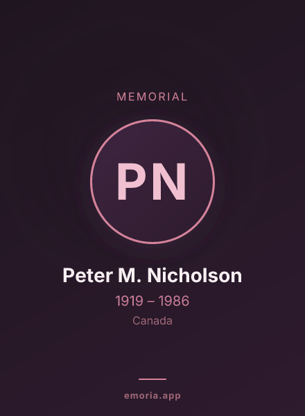 Memorial portrait of Peter M. Nicholson