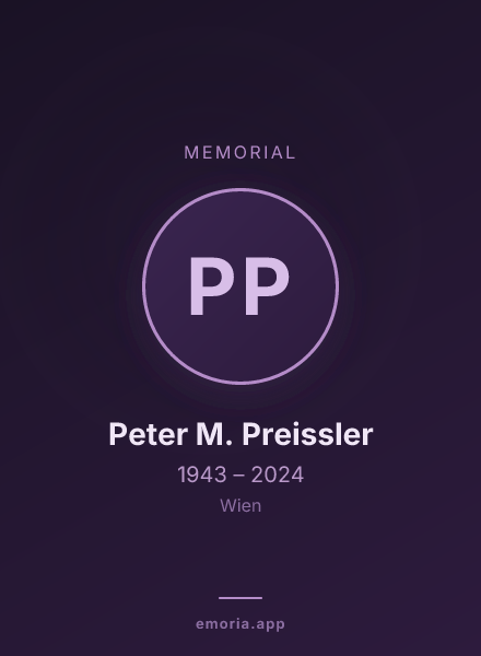 Memorial portrait of Peter M. Preissler