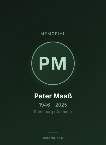 Memorial portrait of Peter Maaß
