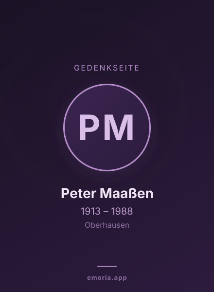 Gedenkportrait von Peter Maaßen