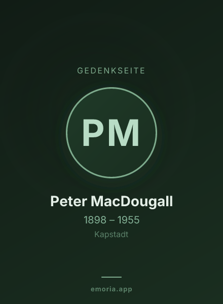 Gedenkportrait von Peter MacDougall