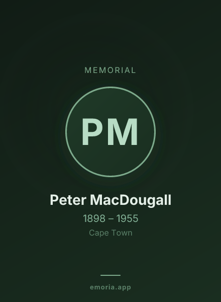 Memorial portrait of Peter MacDougall