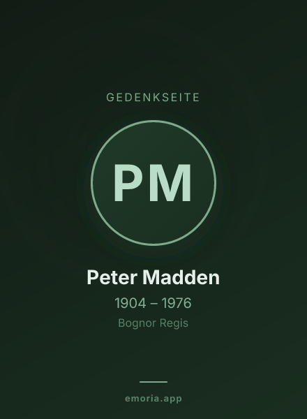 Gedenkportrait von Peter Madden