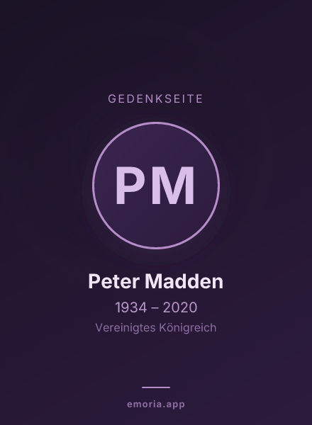 Gedenkportrait von Peter Madden