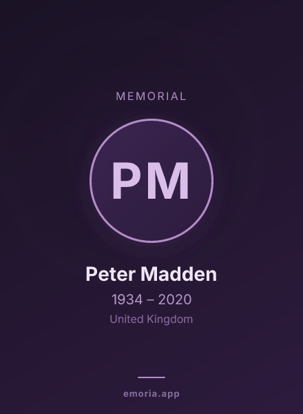 Memorial portrait of Peter Madden