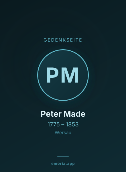 Gedenkportrait von Peter Made