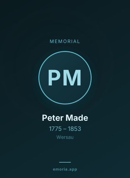 Memorial portrait of Peter Made