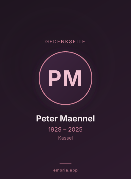 Gedenkportrait von Peter Maennel