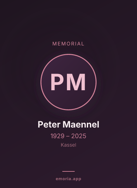 Memorial portrait of Peter Maennel