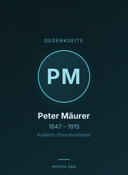 Gedenkportrait von Peter Mäurer