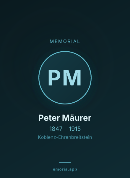 Memorial portrait of Peter Mäurer