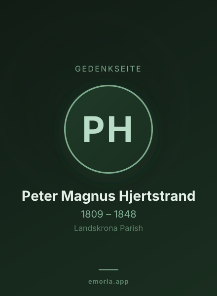 Gedenkportrait von Peter Magnus Hjertstrand