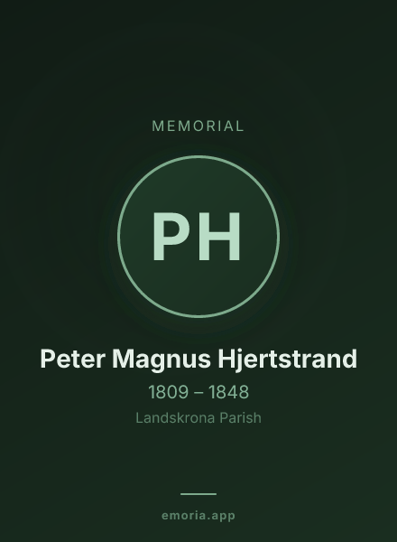 Memorial portrait of Peter Magnus Hjertstrand