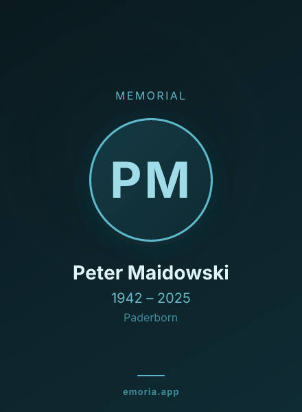 Memorial portrait of Peter Maidowski