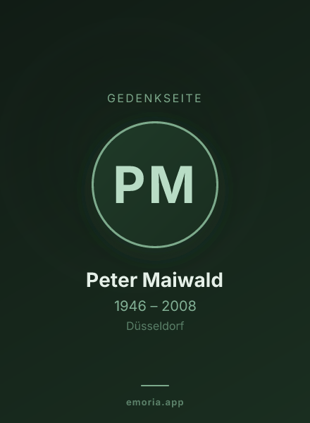 Gedenkportrait von Peter Maiwald