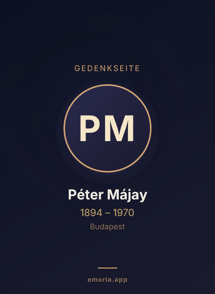 Gedenkportrait von Péter Májay