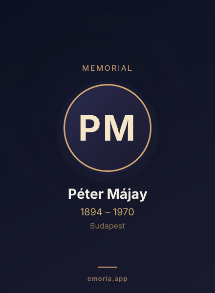 Memorial portrait of Péter Májay