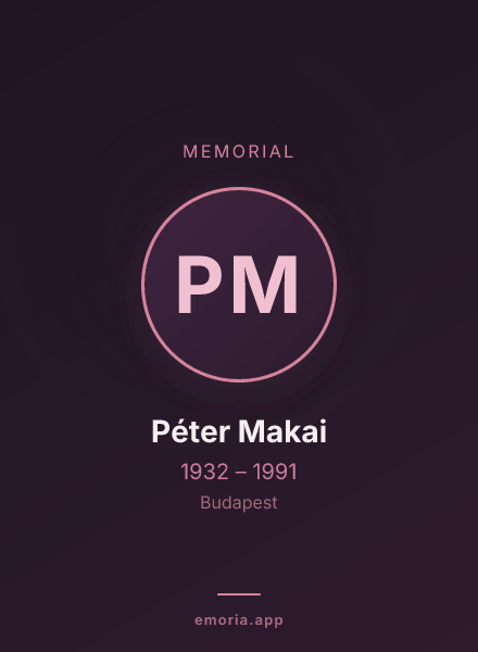 Memorial portrait of Péter Makai