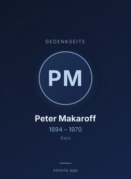Gedenkportrait von Peter Makaroff