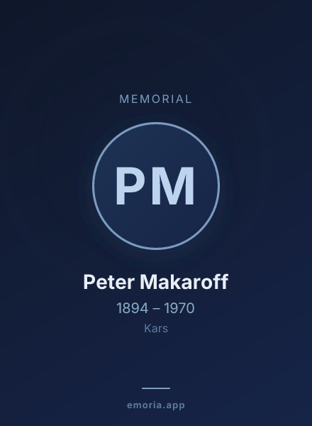 Memorial portrait of Peter Makaroff