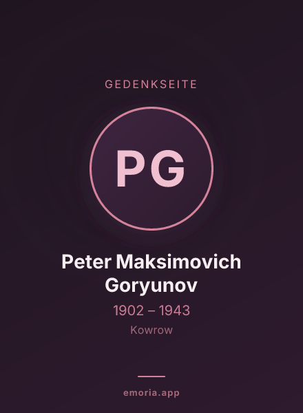 Gedenkportrait von Peter Maksimovich Goryunov