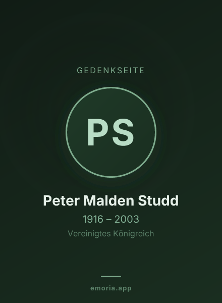 Gedenkportrait von Peter Malden Studd