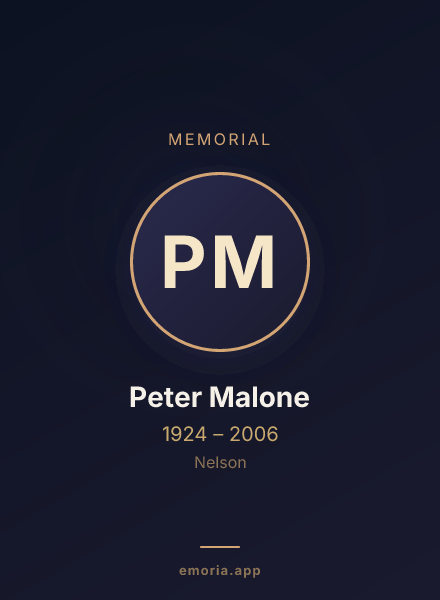 Memorial portrait of Peter Malone