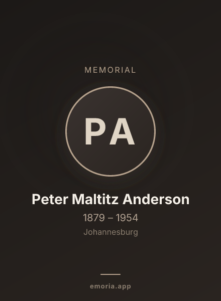 Memorial portrait of Peter Maltitz Anderson