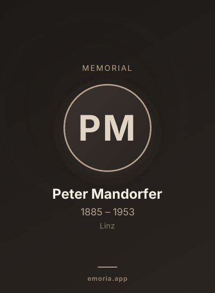 Memorial portrait of Peter Mandorfer