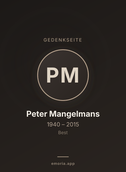 Gedenkportrait von Peter Mangelmans